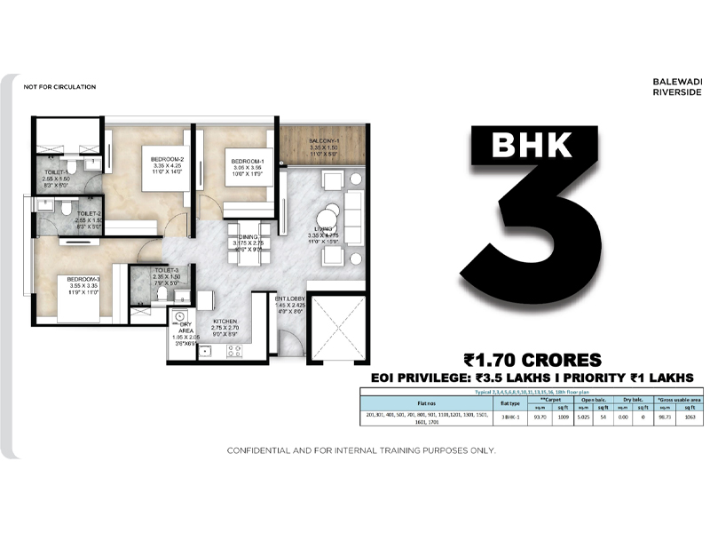 Floor plan of Mantra Riverside &mdash; photo gallery, images, brochure, amenities, cost sheet, price breakup, availability details, RERA number, RERA certificate, possession date, layout plan, logo, floor plan, master plan, and location map showcasing project highlights and features.