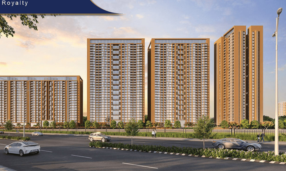 Exterior view of Mantra Riverside &mdash; photo gallery, images, brochure, amenities, cost sheet, price breakup, availability details, RERA number, RERA certificate, possession date, layout plan, logo, floor plan, master plan, and location map showcasing project highlights and features.